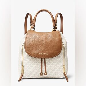 Michael Kors • Viv Large Logo and Leather Backpack